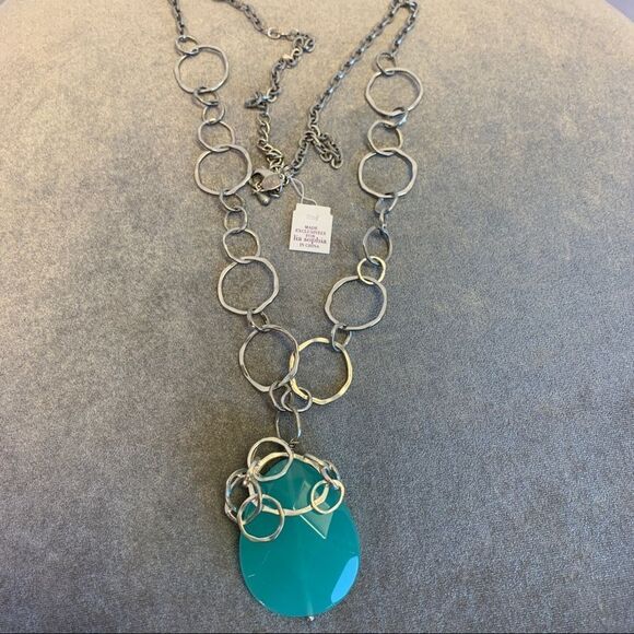 Lia Sophia NWT Shore Line Necklace Turquoise - Picture 4 of 9